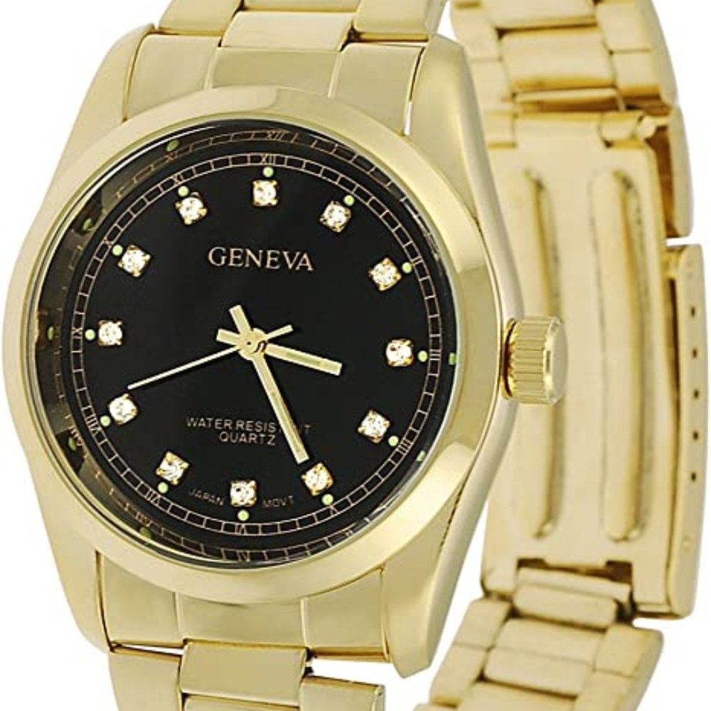 GP by Brinley Co Womens Rhinestone Marker Link Watch